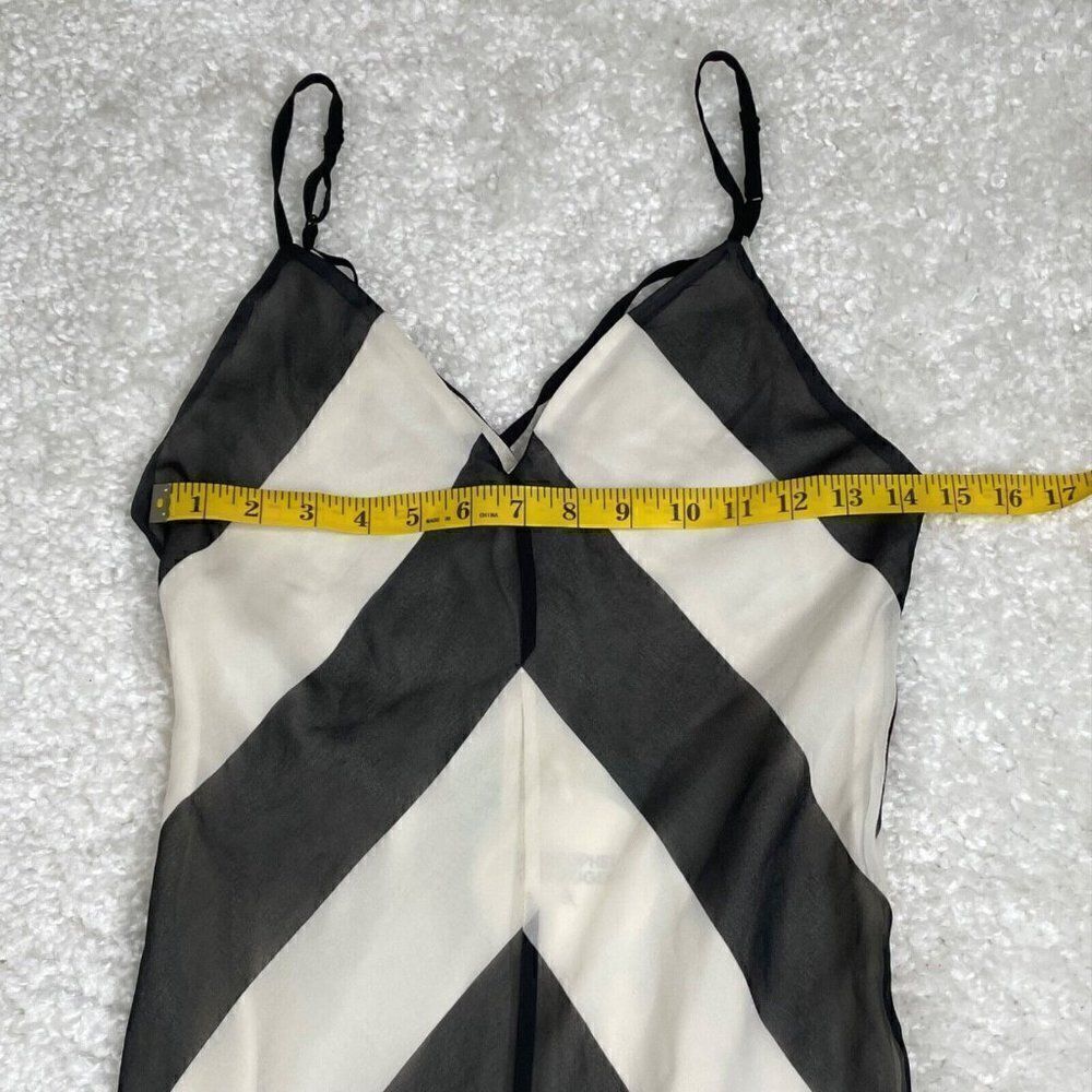 Christopher John Roberts Black White Chevron Slip Maxi Dress NEW - Picture 13 of 16